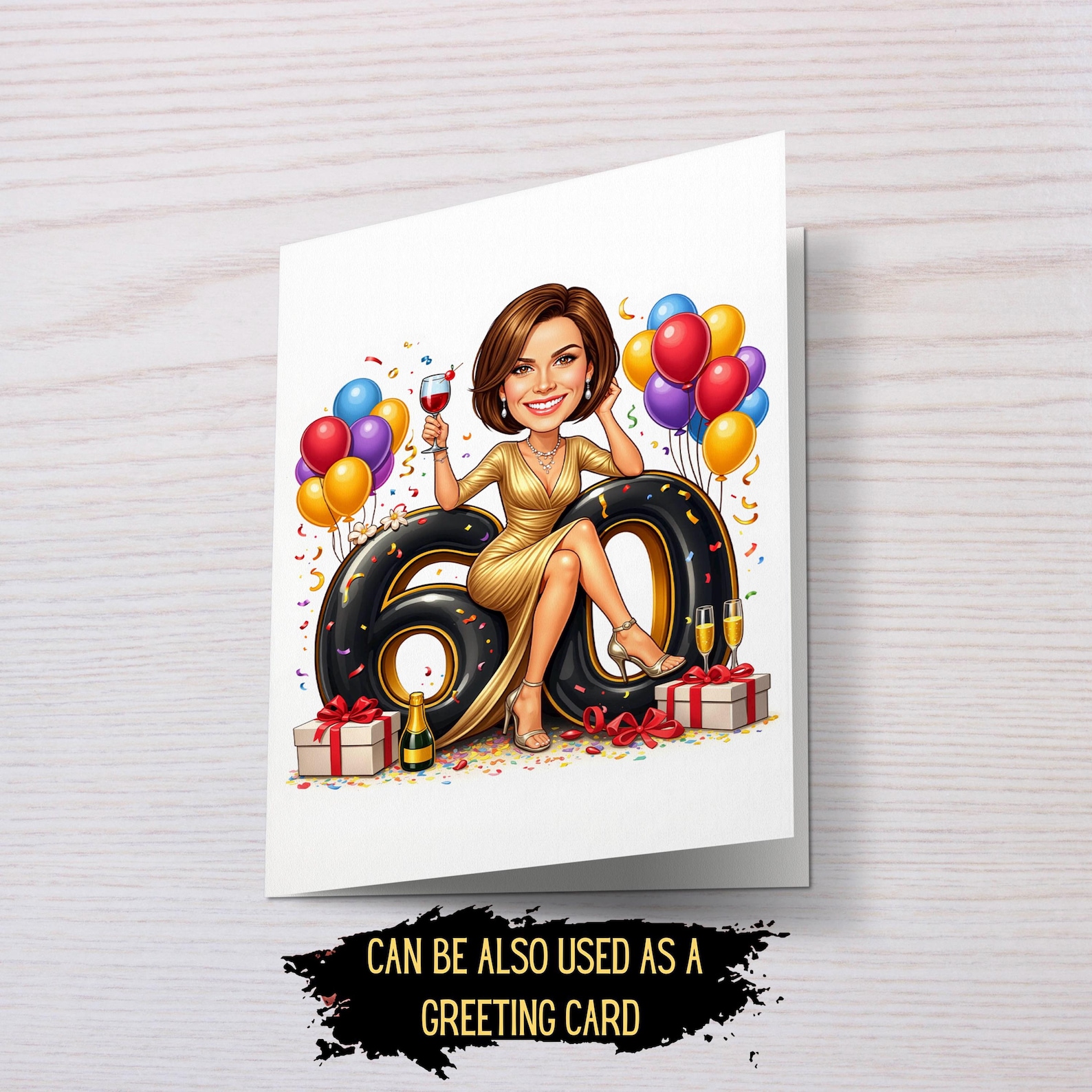 Custom 60th Birthday Caricature, Funny 60th Birthday Gift, 60 Birthday ...