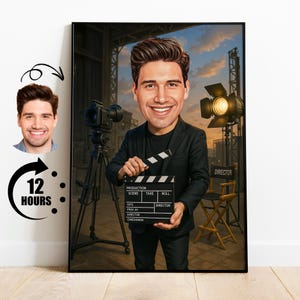 Custom Director Caricature: Personalized Film Portrait (Digital Download)