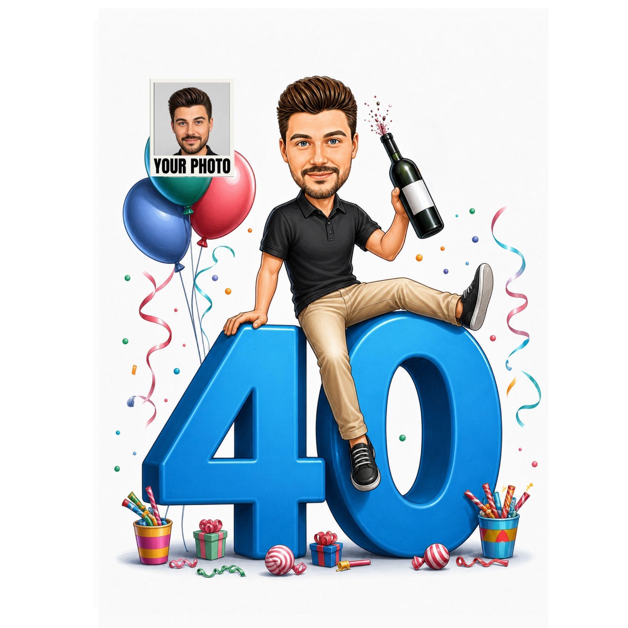 40th Cartoon Gift from photo