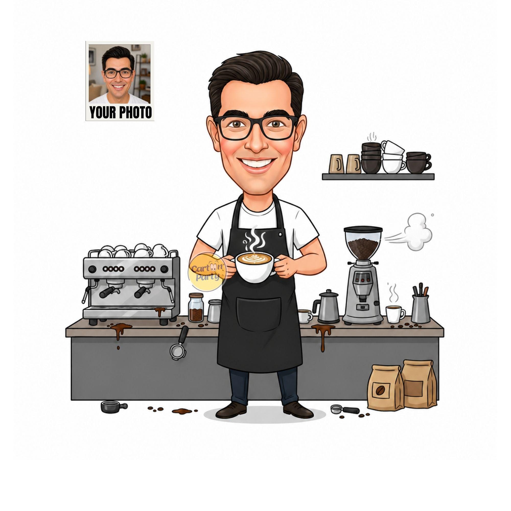 Barista Caricature from Photo from photo