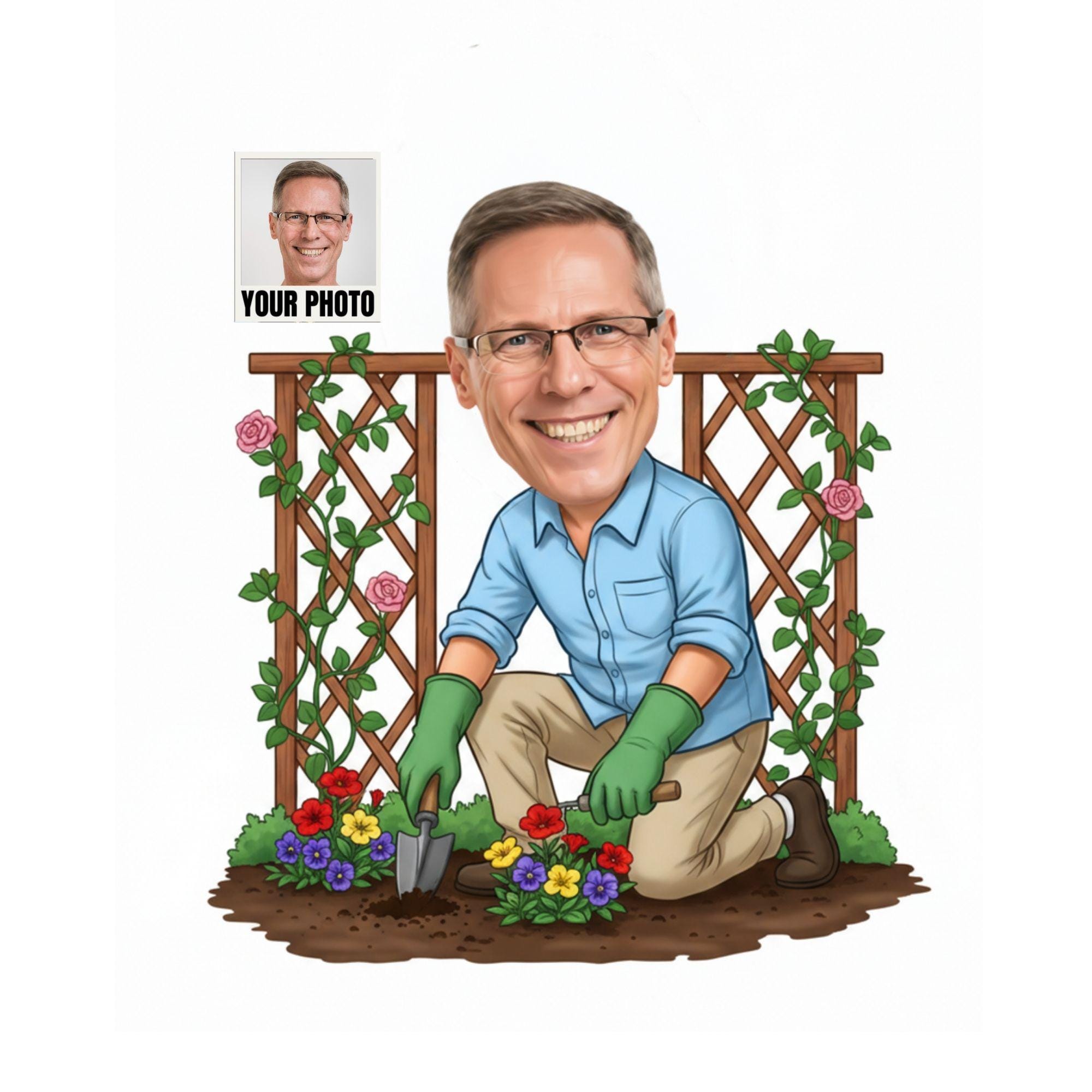Custom Gardener Caricature from photo