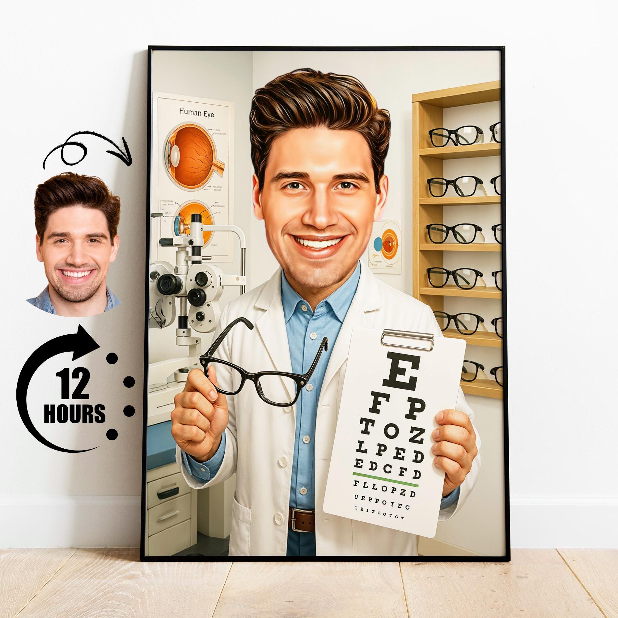 Optician Cartoon Portrait from Photo from photo