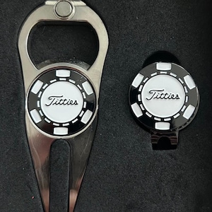 Funny Doubletake Golf Ball Marker Kit – Divot Tool, Magnetic Hat Clip, 2 Ball Markers