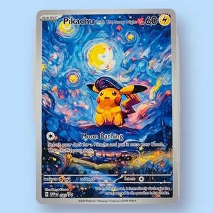 Pikachu Starry Night Card - Etsy