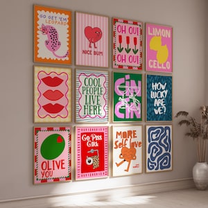 34 Maximalist Gallery muurkunstset: eclectische slaapzaaldecoratie (digitale download)