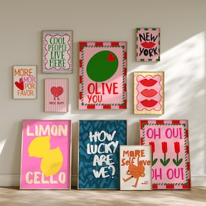 34 Maximalist Gallery Wall Art Set: Eclectic Dorm Decor (Digital Download)