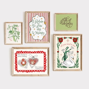 40 Mega Whimsical Gallery Wall Set, Whimsy Dopamine Decor Bundle, Eclectic Cottagecore Prints, Maximalist Room Decor, Aesthetic Posters image 7