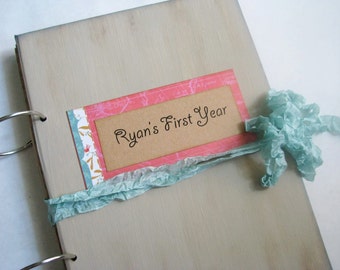 Álbum de recuerdos personalizado del primer año del bebé, libro de recuerdos hecho a mano