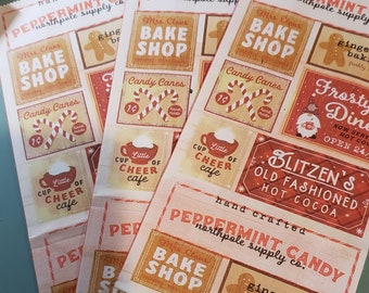 Gingerbread Bake Shop Bags for Junk Journaling Christmas Gingerbread Ephemera