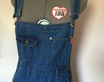 Vintage Denim Overalls Dress