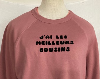 Custom text sweatshirt in fuzzy black text