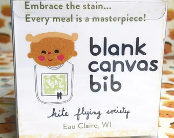 SALE Blank Canvas Bib a canvas for mealtime masterpieces (boxed) Baby Bib