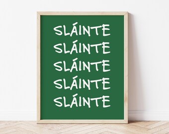 Stampa Sláinte Irish Toast - Gaelic Blessing Bar Art (download digitale)