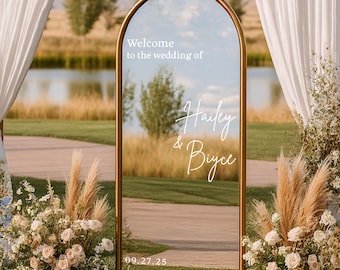 Custom "Welcome to the wedding of" Decal - Personalized Vinyl Lettering For Glass, Mirror, Cardboard and More - Ceremony Event Sign