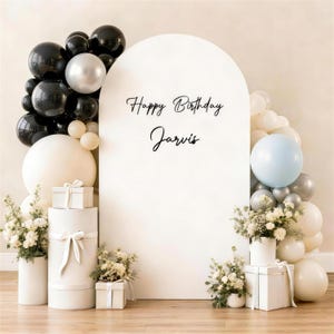 Adesivo de Vinil Personalizado para Fundo com Texto: Ideal para Arcos de Balões de Casamento, Aniversário e Chá de Bebê
