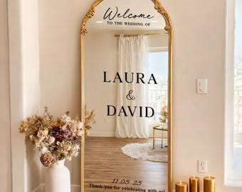 Custom Wedding Mirror Vinyl Decal, Celebration Sign