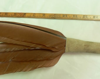 Smudge fan, peacock wing feathers with suede handle, ready for your personal touch