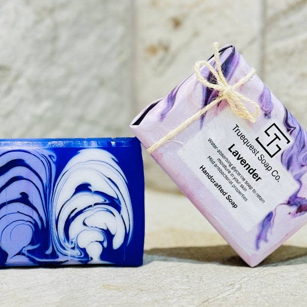 Calm & Relax with Lavender Scented Luxury Handmade Soap Bar Gifts - Cruelty, Plastic, SLS/Paraben Free