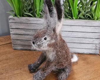 Hare - Handmade Gift - Needle Felted Collectable