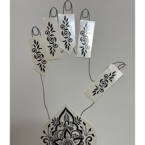 Henna Tattoo Temporary Sticker Red Black White Henna Design