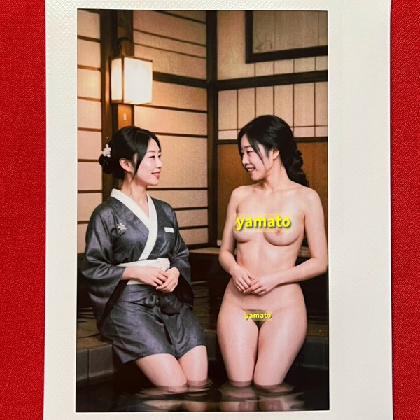 Mizue瑞恵 Onsen twins Original Polaroid Instax nude Photography. Erotic, sexy art. Asian Japan. Only 4 available! Very Limited Edition.
