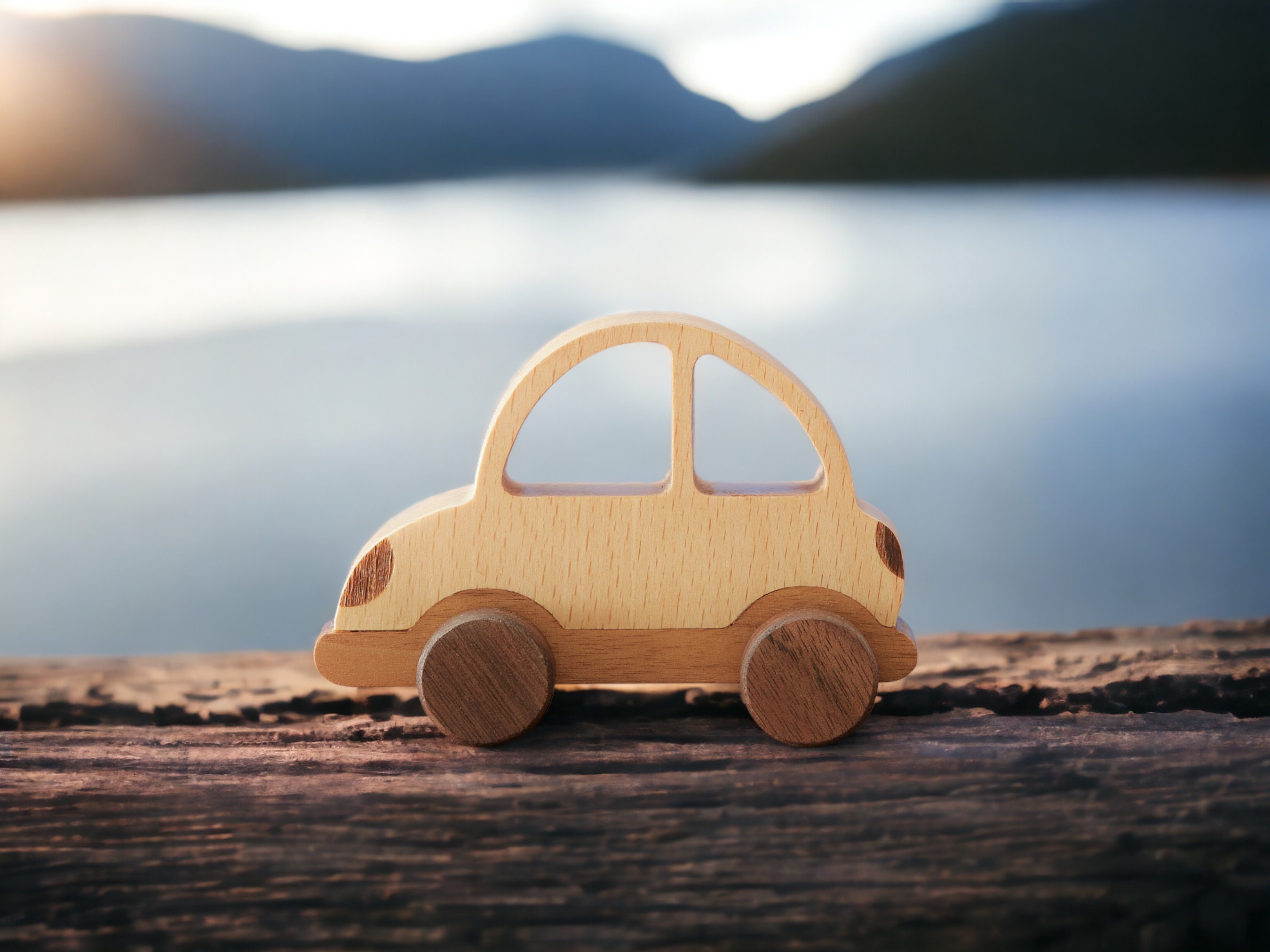 Handmade Spinning Car Push Toy | Best First Birthday and Delightful Christmas stocking stuffer for Babies and Toddlers