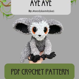 Aye aye lemur crochet plushie pattern