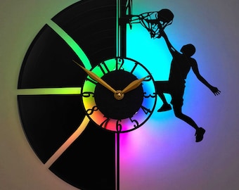 Basketball Clock, Basketball Gift, Basketball Wall Decor