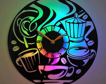 Coffee Clock, Coffee Decor, Cafe Decor, Coffee Lover Gift