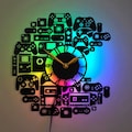 Gamer Clock with Led Light, Video Gaming Gifts, Game Room Wall Decor for Boys Bedroom