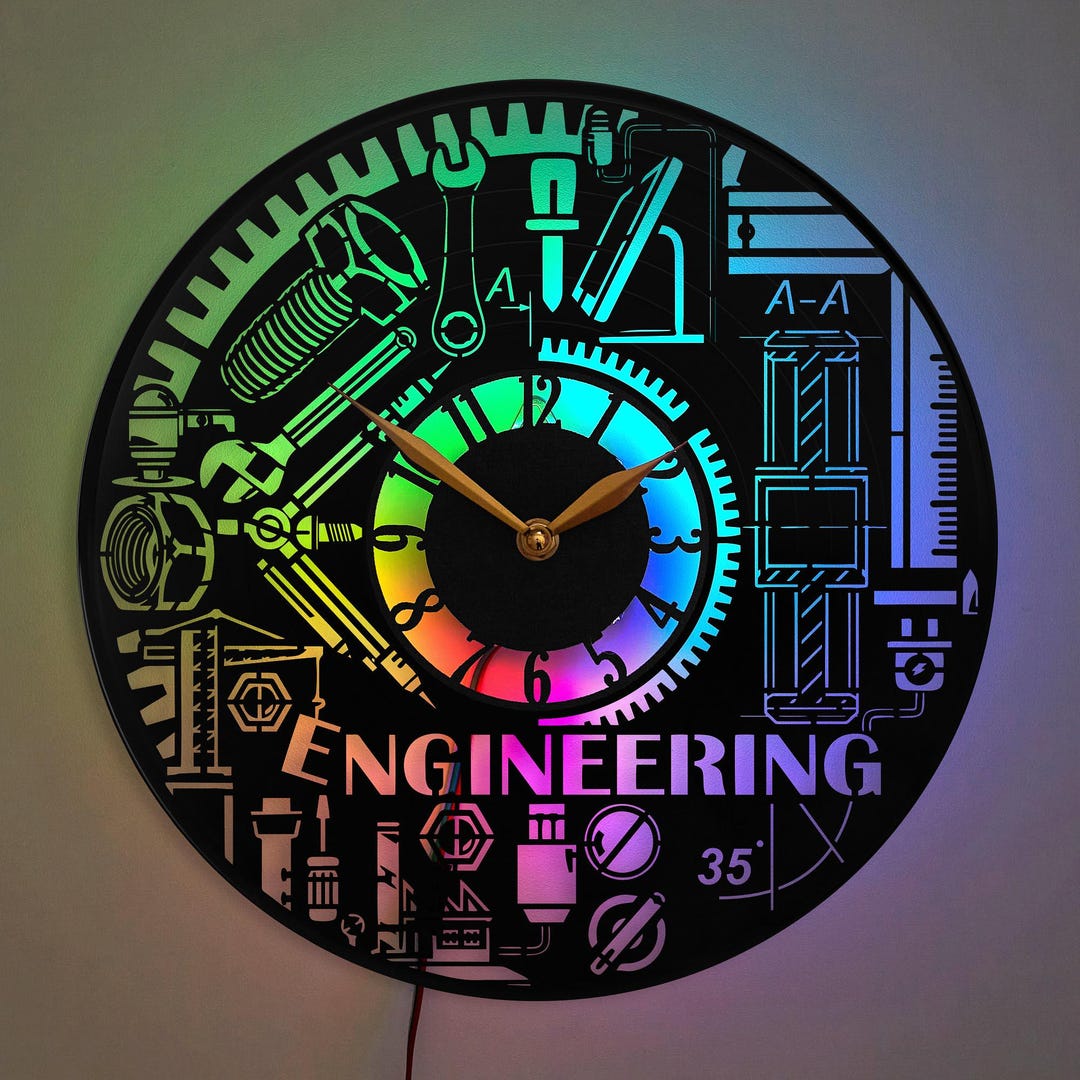 Engineer Clock Construction Theme Clock, Construction Theme Decor, Engineering Clock ...