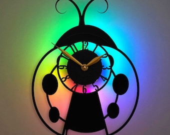 Lady Bug Clock, Nature Inspired Clock