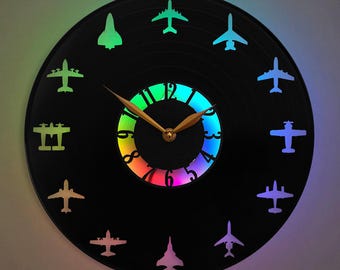 Aviation Clock, Aviation Gift, Airplane Clock, Plane Clock, Pilots clock, Aviation Lover Gift