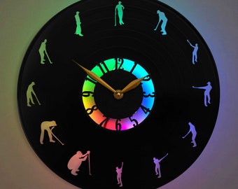 Golf Clock, Golf Gift, Golf Decor, Golf Office Decor