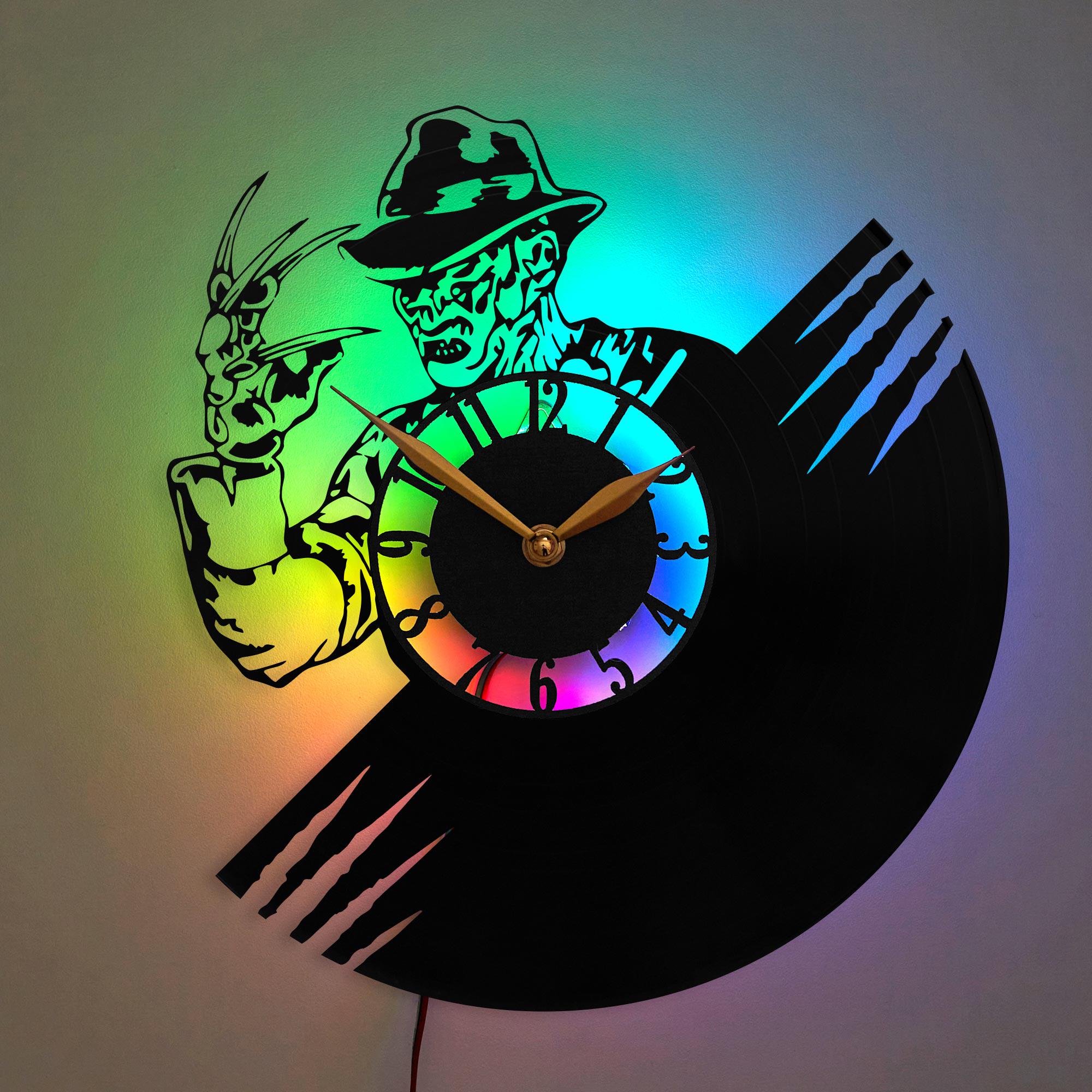 Freddy Clock, Elm Street Nightmare, Krueger Gifts, Krüger Clock - Etsy