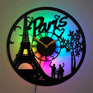 Horloge de Paris, horloge de France, horloge de la tour Eiffel, décoration de Paris, design romantique, cadeau pour les amoureux de Paris