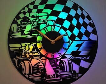 Racing Car Wall Clock, Racing Car Gift Idea, Motorsport Decor