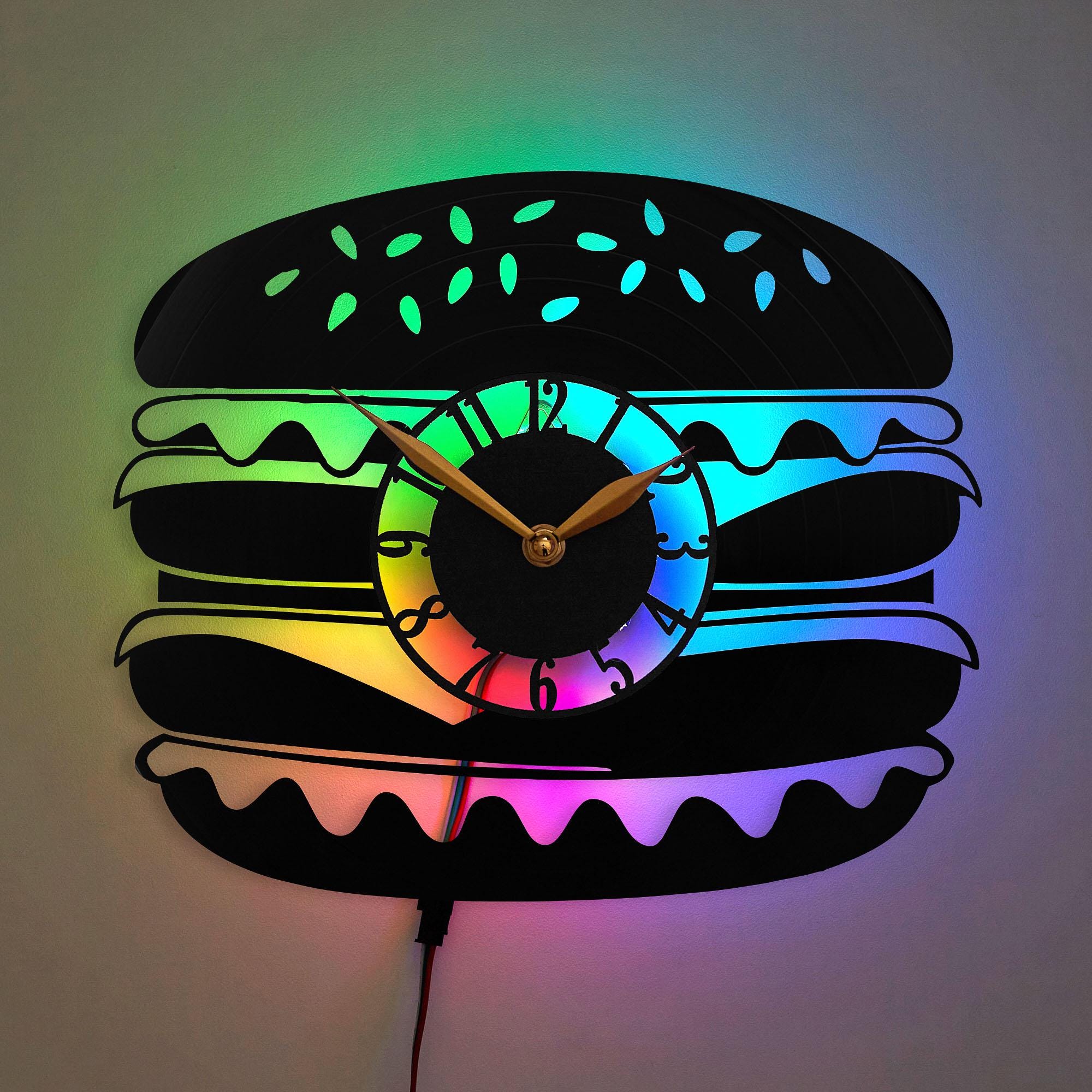 Burger Wall Clock, Fast Food Wall Clock, Food Lover Gift - Etsy