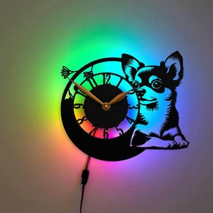 Chihuahua Clock, Dog Theme Clock, Chihuahua Lover Gift, Pet Lover Gift