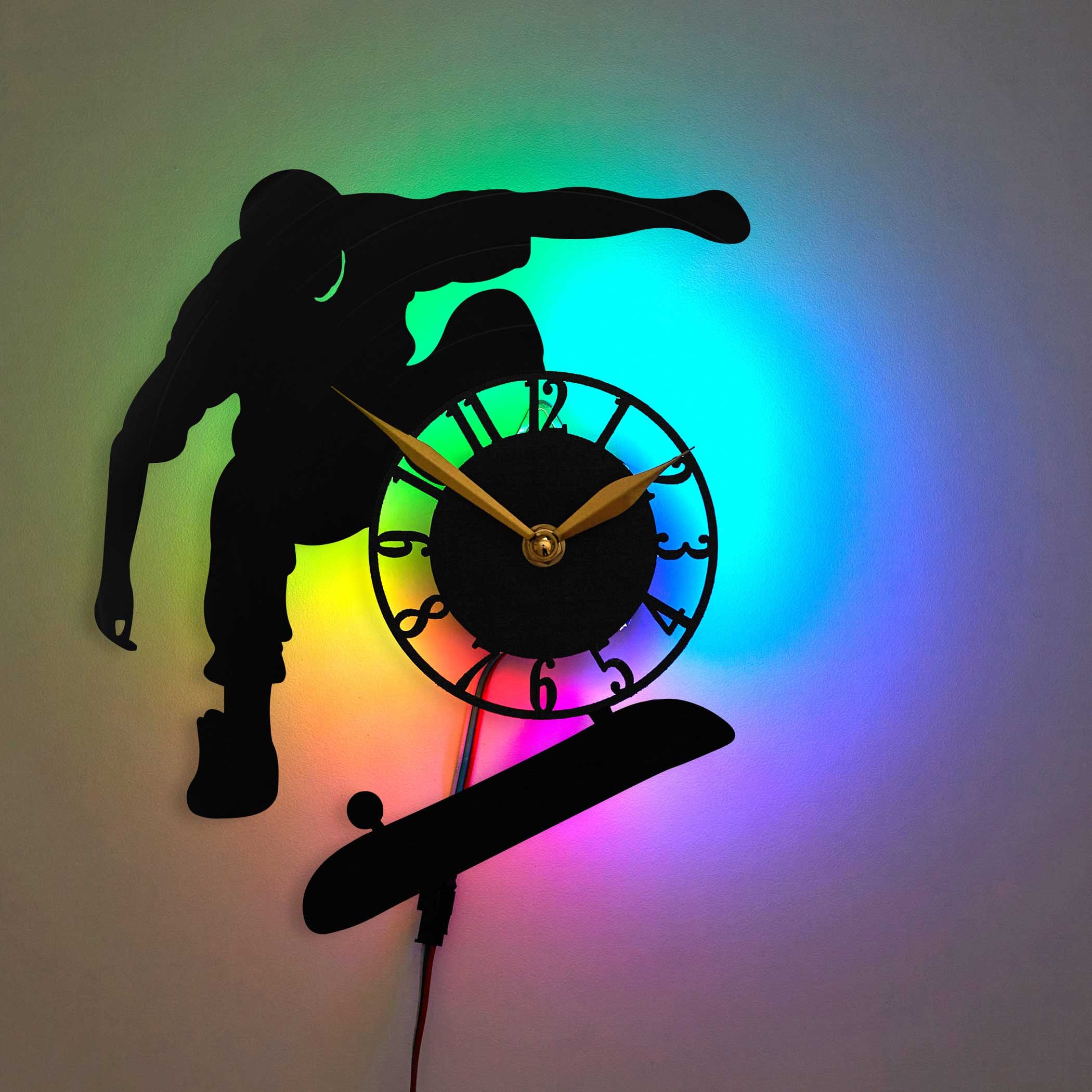 Skateboard Clock , Skate Decor, Winter Sport Clock - Etsy