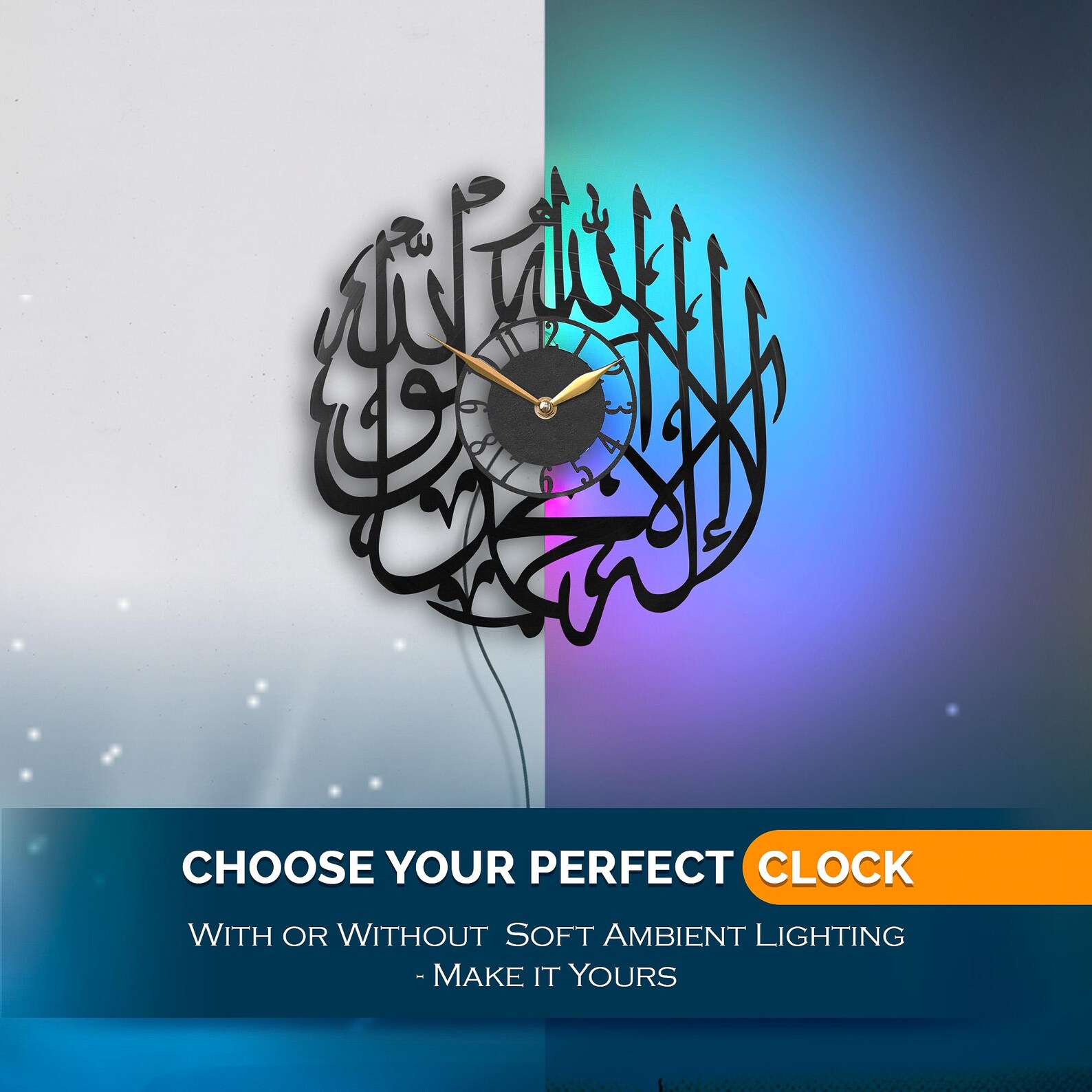 LED Islamic Clock, Islamic Wall Clock, Allah Clock, Muhammad Allah ...