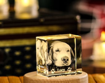 3D Laser Etched Photo Crystal | Personalized Keepsake Gift