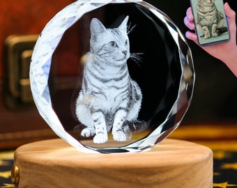 3D Laser Etched Photo Crystal Sphere | Custom Personalized Gift