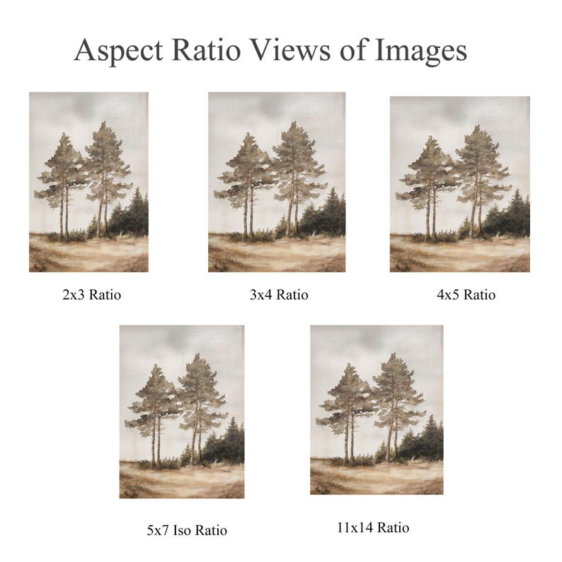Printable, Trees, Illustration, Vintage Art, Rustic, Wall Art Print ...