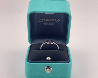 Tiffany & Co T-Wire Ring 18k White Gold Size 6