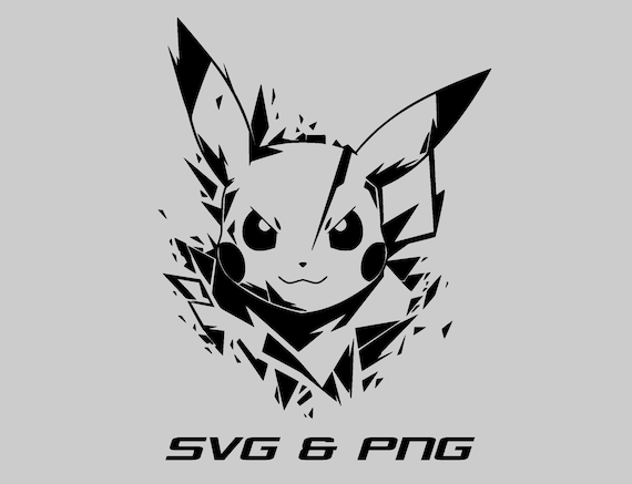 破片で作られたピカチュウ svg、シルエット svg、ピカチュウ クリップ