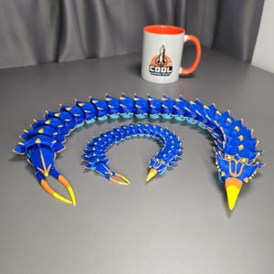 Ice Worm Leviathan 3D Printed Articulated Toy Subnautica Below Zero Inspired Collectible Model in Multiple Sizes and Colour Variants