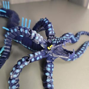 Gargantuan Leviathan 3D Printed Articulated Toy Model Subnautica Inspired Glow in the Dark Large Collectible Sea Monster Figure