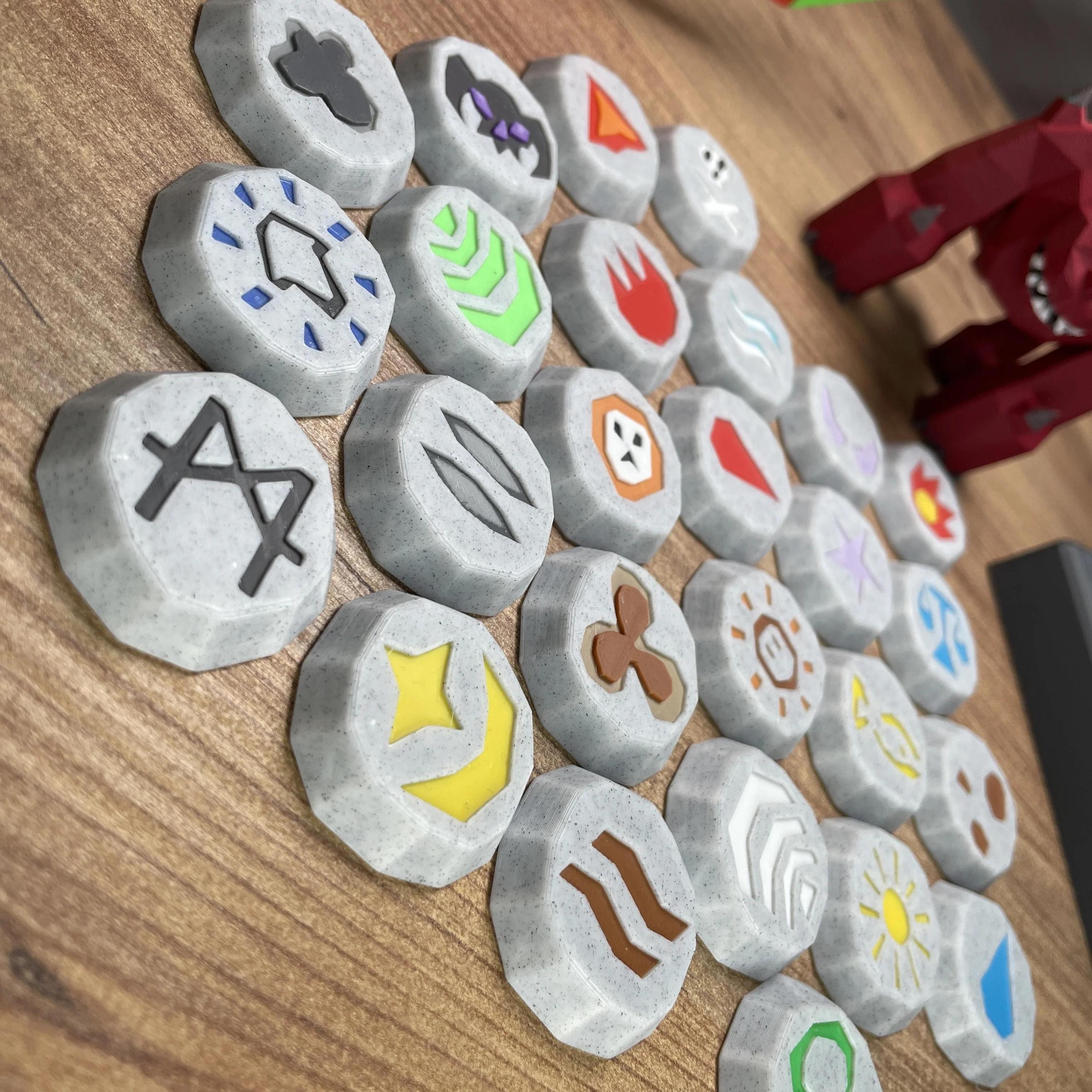 Runescape Inspired Magic Runes Stone, Marble Finish Gamer Gift, Custom ...