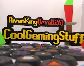 Custom RuneScape Nameplate Personalized Username Sign for Desk, Gamer Gift inspired by OSRS and RS3, Gaming Room Decor, Fantasy Player Sign